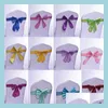 Sashes br￶llopsstol er Sashes Satin Sash Bow Ties Farterfly Craft Decoration For Banket Party Drop Delivery Home Garden Textiles er Dhzhu