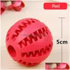 Dog Toys Chews Sublimation Pet Toys 5Cm Dog Interactive Elasticity Ball Natural Rubber Leaking Tooth Clean Balls Cat Chew Interact Dh3Sr