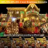 Luzes de natal, corda LED ao ar livre leve cor dupla de 108ft 300 luzes de fada multicolor branca quentes com remoto