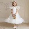 Abito da ragazza di fiori Bambini Abiti da sposa da damigella d'onore per bambini Abiti di tulle rosa Ragazze Boutique Abiti da festa Abiti eleganti 2203243302934