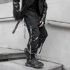 Męskie spodnie Houzhou Black Cargo Joggers spodnie do joggingu japońskiego streetwear Hip Hippie Technwear Gothic Ribbon 221115