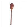 Spoons 23 5Cm Wooden Spoon For Eating Mixing Stirring Cooking Wood Soup Spoons Long Handle With Japanese Style Kitchen Utensil 2 52H Dhtcn