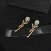 Designer charm Womens Earrings 18K Gold Plated Earringss Luxury Letter Crystal Rhinestone Geometry Classic Wedding Party Gift Womens Jewelry Accessories