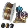 Yazıcı şeritler ipek metal benzeri gradyan Çok renkli 3D PLA filament 1 75mm 3D baskı malzemesi Parlak gökkuşağı gül altın bronz 250g 1kg 221114