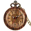 Pocket Watches Wood Roman Case Watch Quartz Arabische cijfer kettingklok voor mannen dame premium geschenken reloj de bolsillo madera