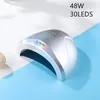Secadores de uñas Lámpara LED UV de 48W con 30 piezas de LED para curar Gel Secador de esmalte 5 30 60s Herramientas de manicura con sensor automático al por mayor 221031
