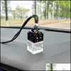 Bouteilles d'emballage Forme carrée Voiture en verre par bouteilles Pendentif 6 ml Pers Vide Voitures suspendues Bouteille de diffuseur 4 couleurs Bureau de livraison directe Dhlym