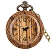 Taschenuhren Holz Römisches Gehäuse Uhr Quarz Arabische Ziffer Kette Uhr Für Männer Dame Premium Geschenke Reloj De Bolsillo Madera