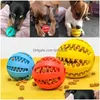 Dog Toys Chews Sublimation Pet Toys 5Cm Dog Interactive Elasticity Ball Natural Rubber Leaking Tooth Clean Balls Cat Chew Interact Dh3Sr