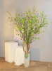 Decorative Flowers 110cm Artificial Trees Twigs Faux Plants Branches Liana With Green Leaves Rattan Kudo Trunk For Home Wedding Party Garden