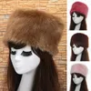 Inne modne akcesoria rowerowe maski maski kobiety kapelusze dama rosyjska gruba puszysta faux furt headbands zimowe douszne włosy hat ski hat żeńska jesień t2201114