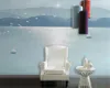 Fondos de pantalla Fondo de pantalla decorativo Pinte de la luna de mar pintado a mano Pintura de pared de fondo