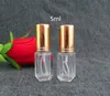 100 st 5 ml Klar kosmetisk sprayflaska Anpassad transparent fyrkantig glas parfym liten sprayflask SN224