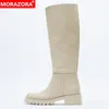 Boots Za Fashion Womene Complete Cluine Women Slip on Knee High Autumn Winter Straight Knight Botas Size 34-43 221114
