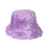 2022 New Winter Fur Bucket Hats For Women Outdoor Warm Hat Soft Fleece Fisherman Cap Korean Fashion Chic Lady Panama Caps Y220818