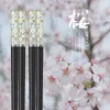 Amber Sakura Japanse eetstokjes Anti-slip Hoge temperatuurbestendig herbruikbaar voor Sushi Food Chopsticks servies