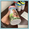 Tumblers 12Oz Sippy Cups Kinder Sublimation Tumblers Edelstahl Wasserflaschen Double Insated Vakuum Trinkbecher Drop Lieferung 2 Dh81G