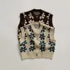 Pullover Autumn Baby Knit Vest Retro Flower Sleeveless Garment Kids Cardigan for Girls Boy Sweater Children Clothing Fashion Baby Clothes 221114