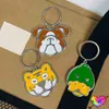 Keychains Tiger Pug Duck Human Made Key Chains 2022 남성 여성 1 1 품질 프레스 성형 금속 인간 메이드 키 체인 펜던트 T220909