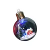 Décoration de fête Transparent Transparent DIY Arbre de Noël suspendu Boule en plastique avec lumières LED Pendentif de Noël Ornement Cadeau Navidad Décor 2022