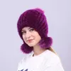 Outros acessórios de moda outros acessórios de moda Chapéu de pele de visita com pêlo de pêlo Bola de orifícios protetores Capéu de inverno para mulheres trapstar russo Autumn Hat Beanie