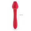 Toys sexuels femelles Stimulant de la langue clitorale Loging Licking Double face Rose Shape Vibrateur pour les couples