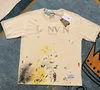 Men's T-shirts t Shirts Trendy x Galleryes Loose and Women's Beige Speckled Embroidery Short Sleeves Fashion T-shirt