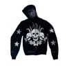 Felpe con cappuccio da donna Felpe Spider Skull stampa Streetwear Giacca oversize Cappotto Goth Harajuku Y2k Abbigliamento grunge Zip 221114