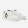 Excellent Portofins hommes baskets chaussures basses en cuir de veau Nappa couronne broderie blanc noir sport confort marche EU38-45