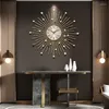 Orologi da parete Living scrivania meccanismo al loft quarzo round 3d neri classici horloges murales decoro industriale ww50wc