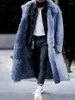 Erkek trençkotları 2023 volalo Kış Erkekler Rüzgar Yem Yapıcı Düz ​​Renk İmitasyon Kürk Matar Kalın Gündelik Moda Ceket