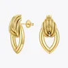 Studörhängen Enfashion Hollow Water for Women Gold Color Piercing Earings rostfritt stål Fashion Jewelry Gift Kolczyki E201214