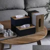 Caixas de tecido guardanapos de tecido de tecido de madeira de caixa de madeira Bolsa de pl￡stico de madeira armazenamento de m￳veis de carro 220523 Drop Delivery Home Garden Kitchen Dhp1e