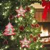 UPS Decorazioni natalizie decorazioni a led Glow albero in legno star del pendente di Santa Claus Ornamenti fai da te Anno artigianale RRA512