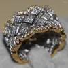 Wedding Rings Choucong Luxury Jewelry 925 Sterling Silver & Gold CZ Simulated Stones Engagement Women Ring For Christmas Gift 5-11