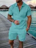 Partihandel 2030 av nya modeller M￤n shorts sp￥rar manliga sommar avslappnad tryck blixtl￥s av krage blus korta ￤rm toppar skjorta kostymer f￶r m￤n