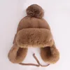 Berets Fur Winter Hats For Women 2022 Bomber Hat With Earflaps Outdoor Snow Skiing Cap Thick Warm Plush Fluffy Woman