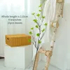 Decorative Flowers 110cm Artificial Trees Twigs Faux Plants Branches Liana With Green Leaves Rattan Kudo Trunk For Home Wedding Party Garden