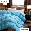 Tr￶ster Sets Songkaum 100 White G￤nse/Ente Down Quilt hochwertiger Fivestar El Twist Flower Duvets Bettw￤sche Baumwolle er Drop de Dhtrj