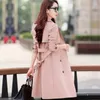 Trench Coats de Femmes 2022 Spring automne Mabinement Slim Single Single Breasted Breaker Femmes Long Femmes Tifargan Female Top d'extérieur féminin