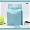 Packing Bags 20 Pcs/Lot Box Pouch Half Pound Coffee Bag With Pocket Zip And Oneway Degassing Vae Aluminum Foil Air Tea Pack Drop Del Dhrzh