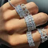 Crystal Ring Cz Zircon Engagement Band Band Rings for Women Men Finger Party Jewelry