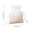 Gift Wrap 10pcs Jewelry Bag Lovely Lace Drawstring Cotton Candy Packaging Bags For Wedding Party Bridal Shower DIY Craft