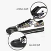 uomo donna scarpe personalizzate fai-da-te sneakers basse in tela da skateboard tripla personalizzazione nera sneakers sportive con stampa UV danta 154-3