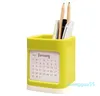 2022 Desk kalender Plastic Pencil Cup Stand Desktop Stationery Organisator Office School Serbens Blue Green Geel 12 maanden