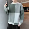 Maglioni da uomo Moda Oneck Impiombato lavorato a maglia Allmatch Colore Maglione Abbigliamento Autunno Casual Pullover Allentato Coreano Caldo Top 221115