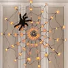 Strings Halloween LED Spider Web String Light With Remote Control 8 Modes Net Mesh Atmosphere Lamp Outdoor Indoor Home Party Scary Decor