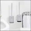 Temizlik Fırçaları Tuvalet fırçası kauçuk kafa temizleme Sinek sile uzun saplı duvar asma zemin banyo için 220511 Damla Teslimat Dhkit