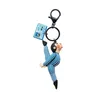 Keychains New Creative Splits Funny Couple Keychain For Men Women Cute Sile Doll Key Pendant Bag Car Keyring Great Gifts For Husband T220909