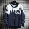 Erkek Sweaters Sonbahar Kış Noel Erkekler Sulivler Geyik Baskı Örme Unisex Adam Kadın Komik 221114